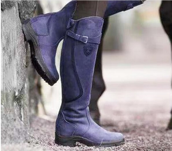 WOMEN LEATHER LOW HEEL DAILY BOOTS