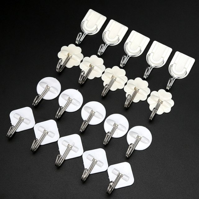 100Pcs Strong Adhesive Wall Sticky Hooks